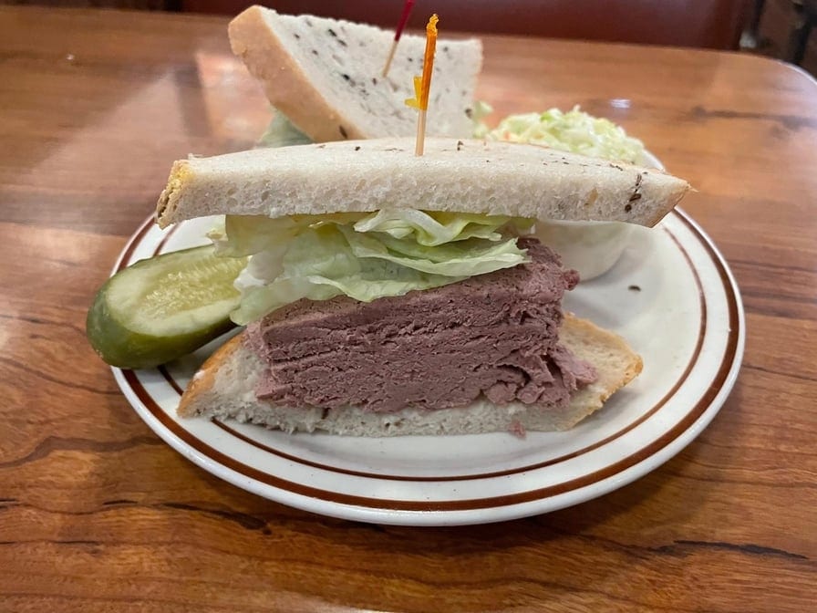 Smoked Liverwurst Sandwich.