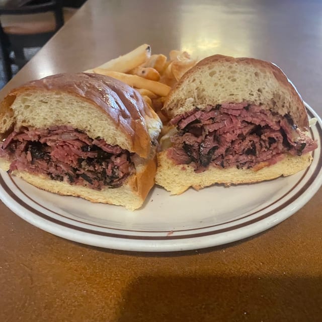 Pastrami Dip Sandwich.