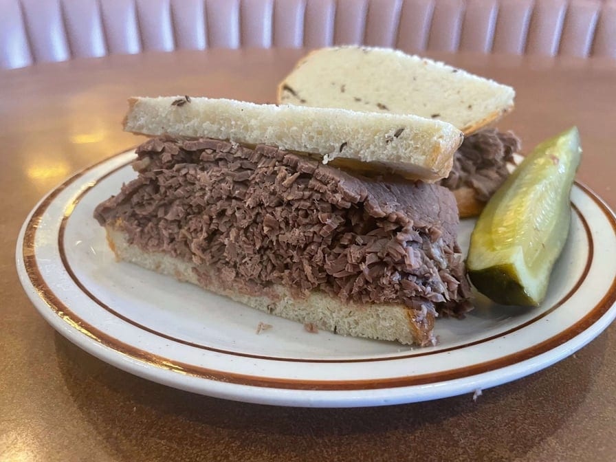 Hot Brisket of Beef Sandwich.