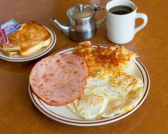 Honey Ham Steak and Eggs.
