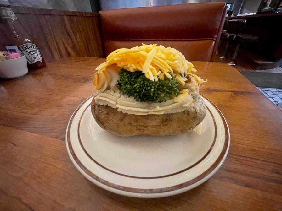 Broccoli Cheddar Stuffed Baked Potato.