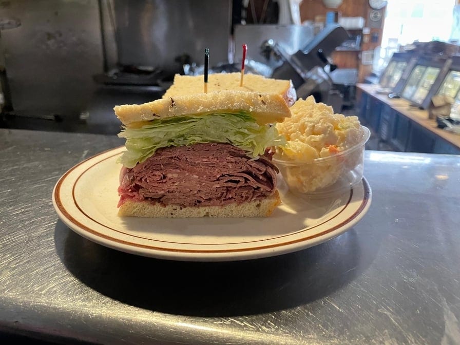 Cold Roast Beef Sandwich.