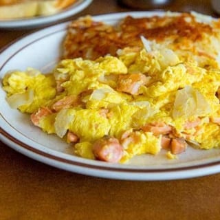 Lox, Eggs and Onions Scrambled