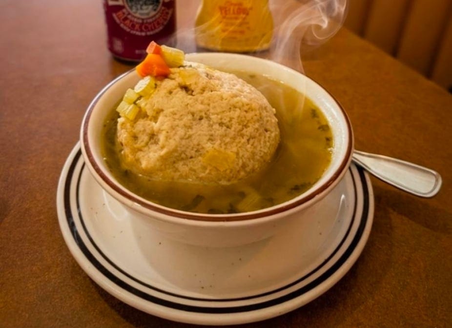 Vegetarian Matzo Ball Soup.