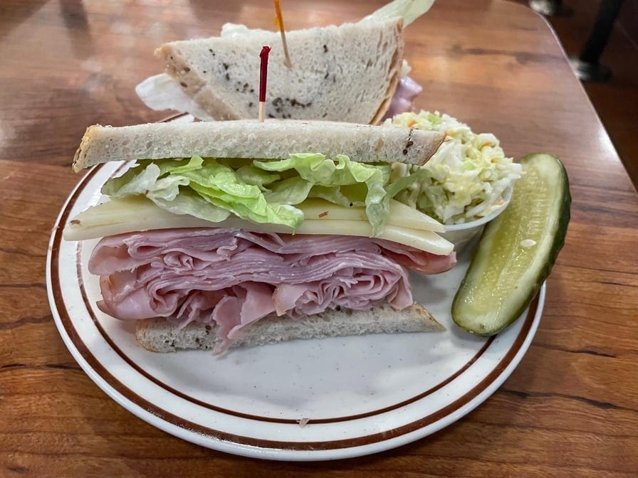Baked Ham & Swiss Sandwich.