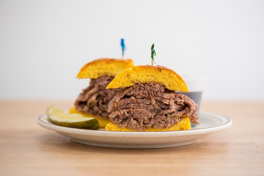 Beef Dip Sandwich.