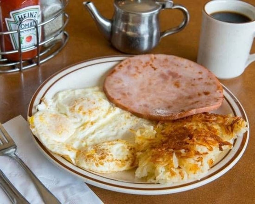 Honey Ham Steak & Eggs.