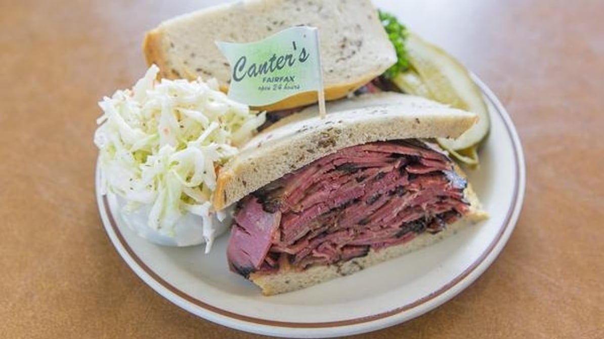 Hot Corned Beef Sandwich.