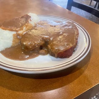 Meatloaf with Mashed Potatoes & Gravy and Vegetable of The Day
